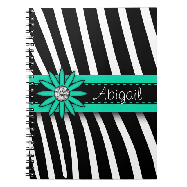 Cuaderno Patrón Floral azul turquesa (Frente)