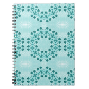 Cuaderno Patrón floral, azul Verde azulado