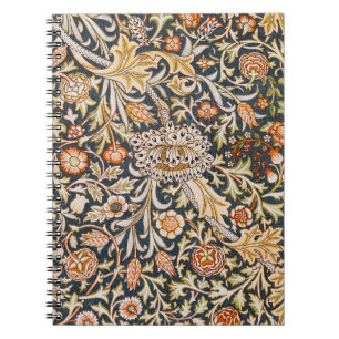 Cuaderno Patrón floral azul vintage Trent de William Morris
