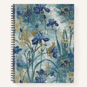 Cuaderno Patrón floral Blue Iris de William Morris vintage