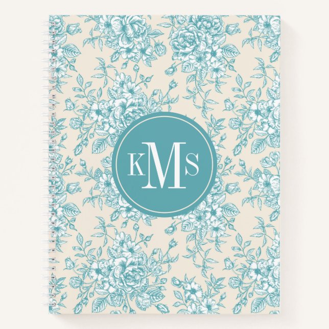 Cuaderno Patrón floral Blue Rose Bouquet Garden (Anverso)