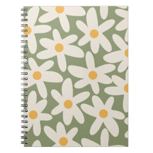 Cuaderno Patrón floral boho contemporáneo retro moderno sal
