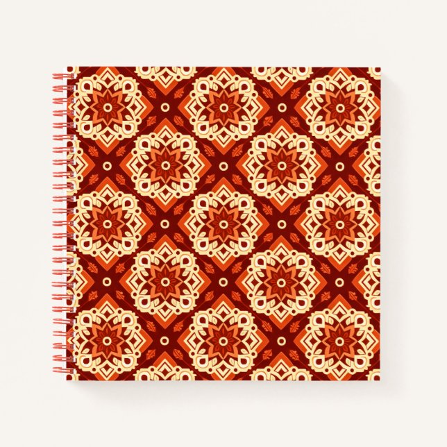 Cuaderno Patrón floral Boho geométrico (Anverso)