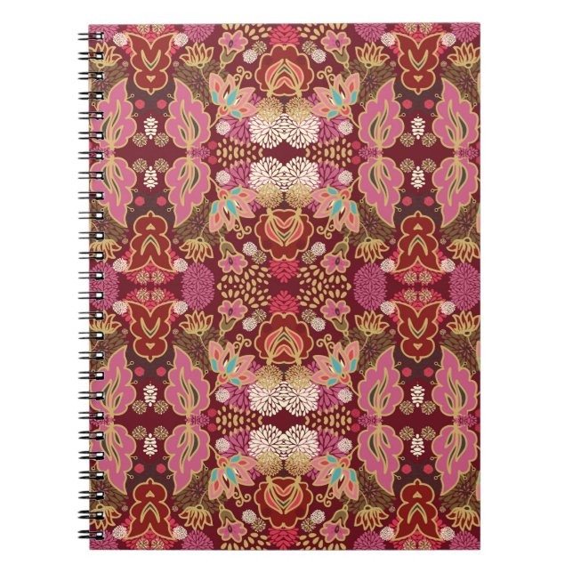 Cuaderno Patrón floral caótico y decorativo impecable (Frente)
