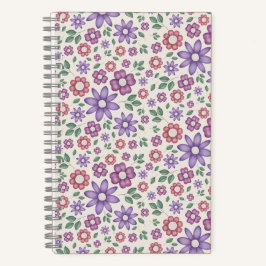 Cuaderno patrón floral caprichoso de crema mínima
