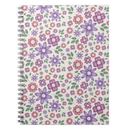 Cuaderno patrón floral caprichoso de crema mínima
