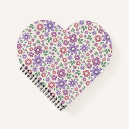 Cuaderno patrón floral caprichoso de crema mínima