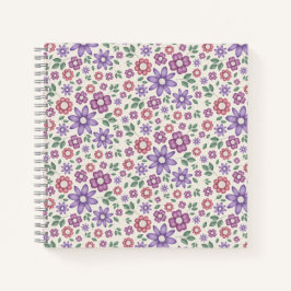 Cuaderno patrón floral caprichoso de crema mínima