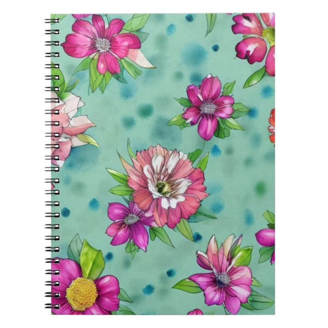 Cuaderno Patrón floral colorido (Frente)