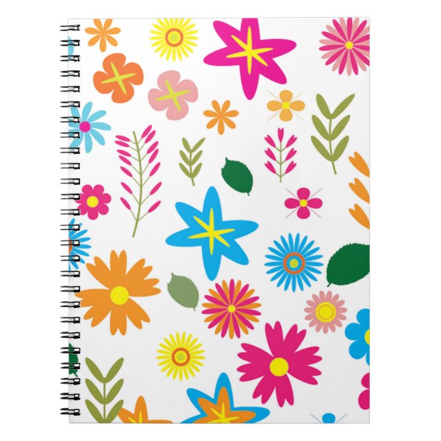 CUADERNO PATRÓN FLORAL COLORIDO (Frente)