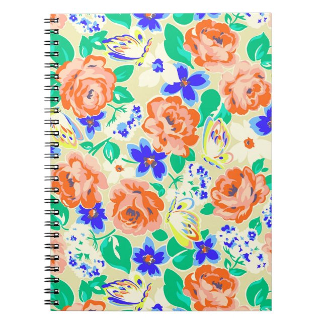 Cuaderno Patrón floral colorido (Frente)