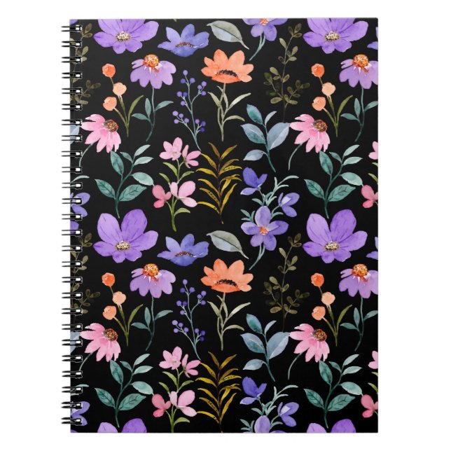 Cuaderno Patrón floral colorido (Frente)