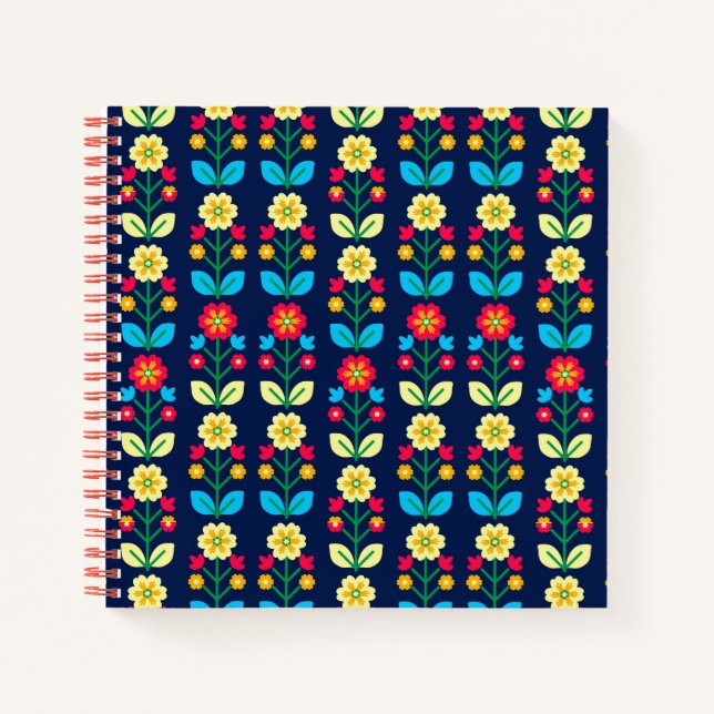 Cuaderno Patrón floral colorido (Anverso)