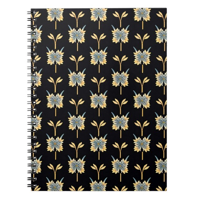 Cuaderno Patrón floral con flores amarillas (Frente)