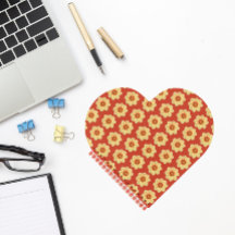 Patrón floral Dahlia amarillo en rojo