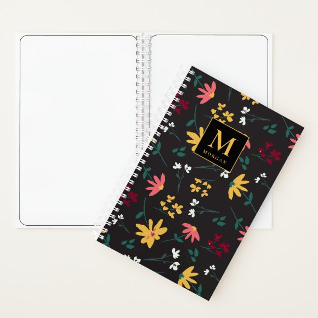 Cuaderno Patrón floral de bonito en esbozo personalizado ne (Interior)