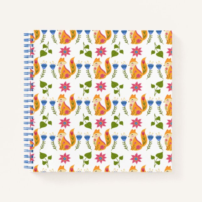 Cuaderno Patrón floral de bonito Pastel Foxy (Anverso)