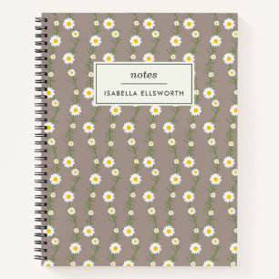 Cuaderno Patrón floral de cadena de margarita boho persona