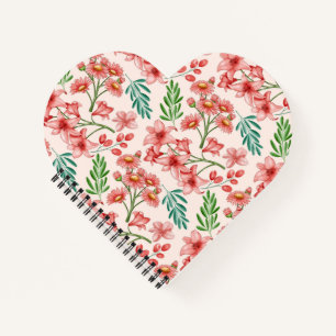 Cuaderno Patrón floral de color de agua pintado a mano-5409