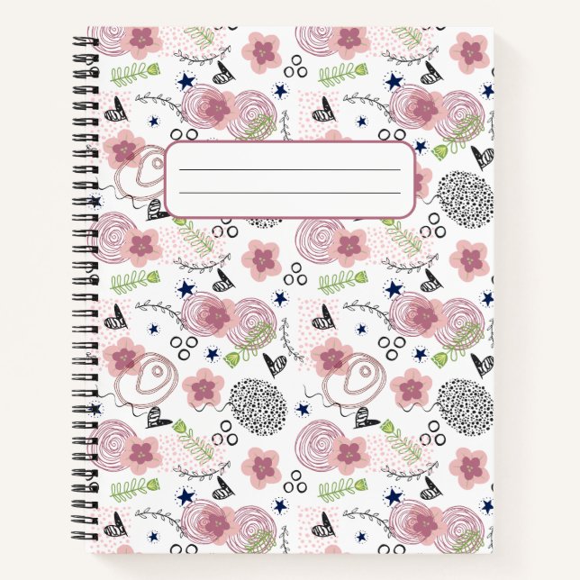 Cuaderno Patrón floral de corte (Anverso)