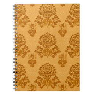Cuaderno Patrón Floral de Damasco Dorado