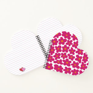 Cuaderno Patrón floral de diversión rosa