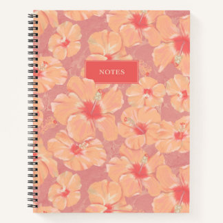 Cuaderno Patrón floral de durazno