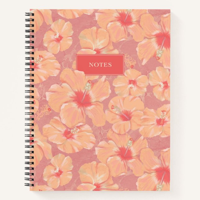 Cuaderno Patrón floral de durazno (Anverso)