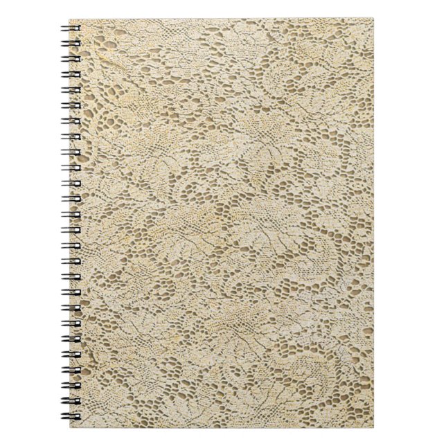 Cuaderno Patrón floral de encaje de crochet antiguo + tus i (Frente)