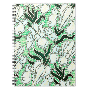 Cuaderno Patrón floral de estilo vintage en el Diario Verde