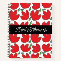 Patrón floral de flores rojas personalizadas