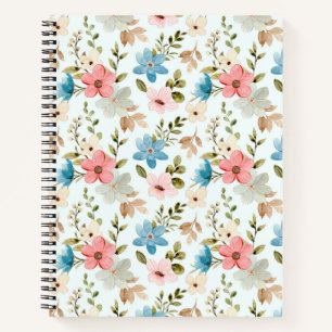 Cuaderno Patrón floral de flores silvestres acuarela
