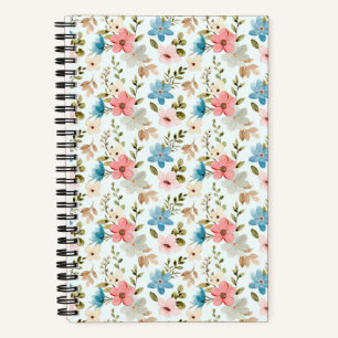 Cuaderno Patrón floral de flores silvestres en acuarela