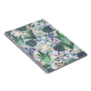 Cuaderno Patrón floral de follaje tropical