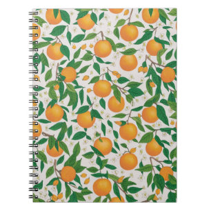 Cuaderno Patrón floral de frutas de cítricos Naranjas de ve