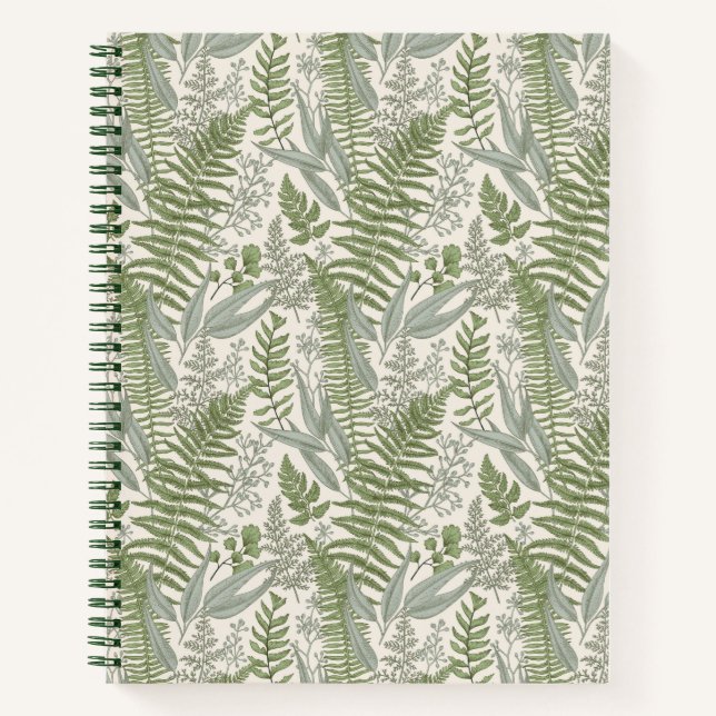 Cuaderno Patrón floral de Green Leafy Garden (Anverso)