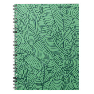 Cuaderno Patrón floral de hojas tropicales