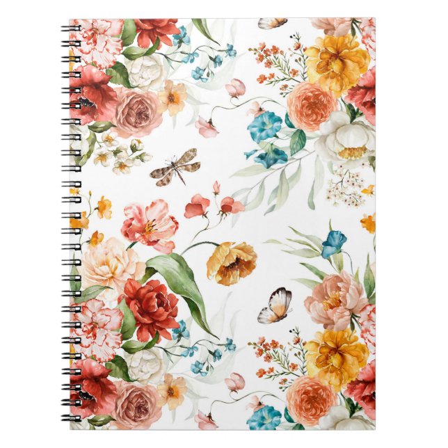 Cuaderno Patrón floral de jardín (Frente)