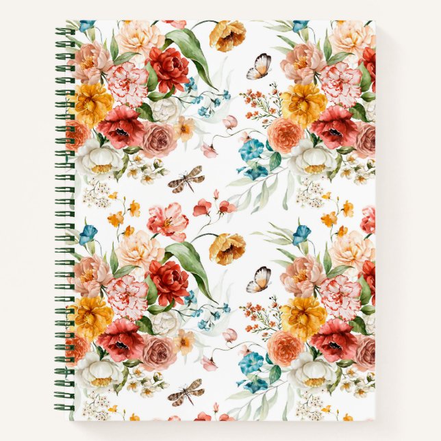 Cuaderno Patrón floral de jardín (Anverso)