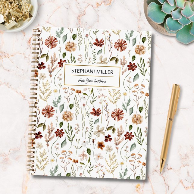 Cuaderno Patrón floral de jardín de flores silvestres de ot (In situ)