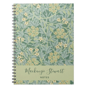 Cuaderno Patrón floral de jazmín verde