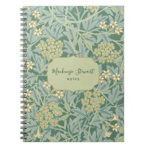 Cuaderno Patrón floral de jazmín verde