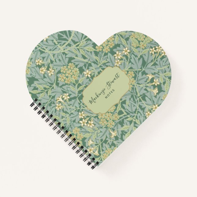 Cuaderno Patrón floral de jazmín verde (Anverso)