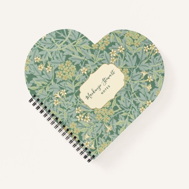 Cuaderno Patrón floral de jazmín verde (Anverso)