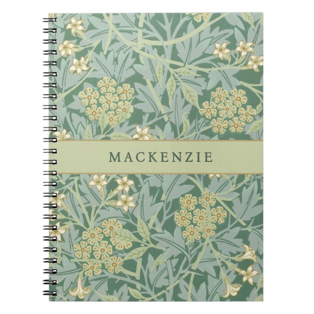 Cuaderno Patrón floral de jazmín verde (Frente)