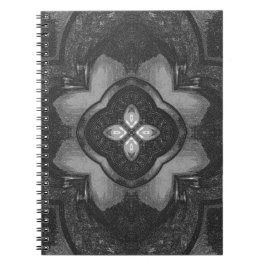 Cuaderno Patrón floral de lápiz negro gris