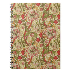 Cuaderno Patrón floral de lirio dorado de William Morris
