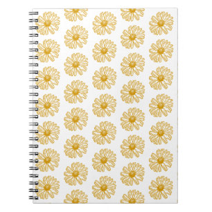 Cuaderno Patrón floral de margarita dorada