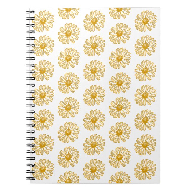 Cuaderno Patrón floral de margarita dorada (Frente)