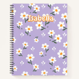 Cuaderno Patrón floral de margarita lavanda sin costuras